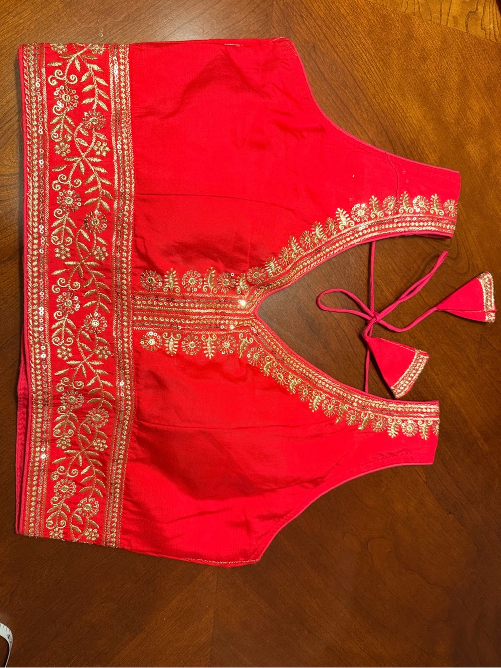 Women’s Red Embroidered Sleeveless saree Blouse